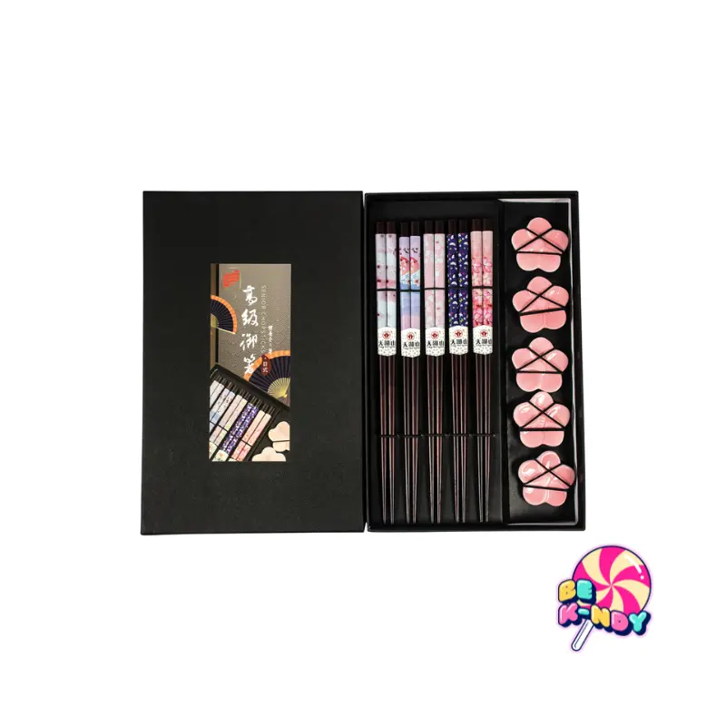 NF SET DE 5 JUEGOS DE PALILLOS (ROSA FLOR) X 10