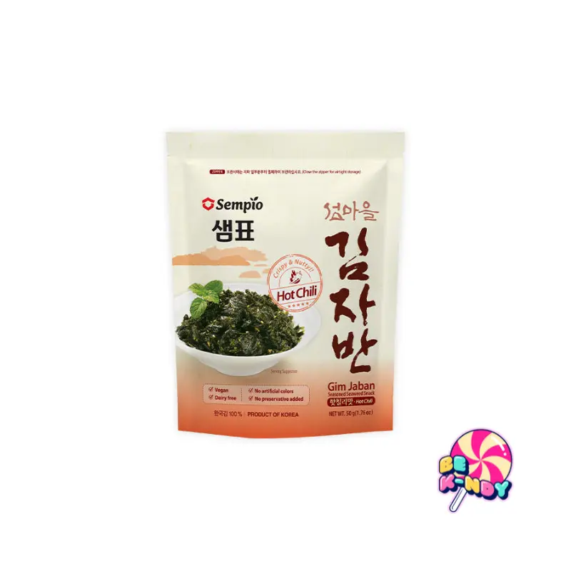 SEMPIO CRISPY SEAWEED SNACK HOT CHILI 12X50G (KIMJABAN)
