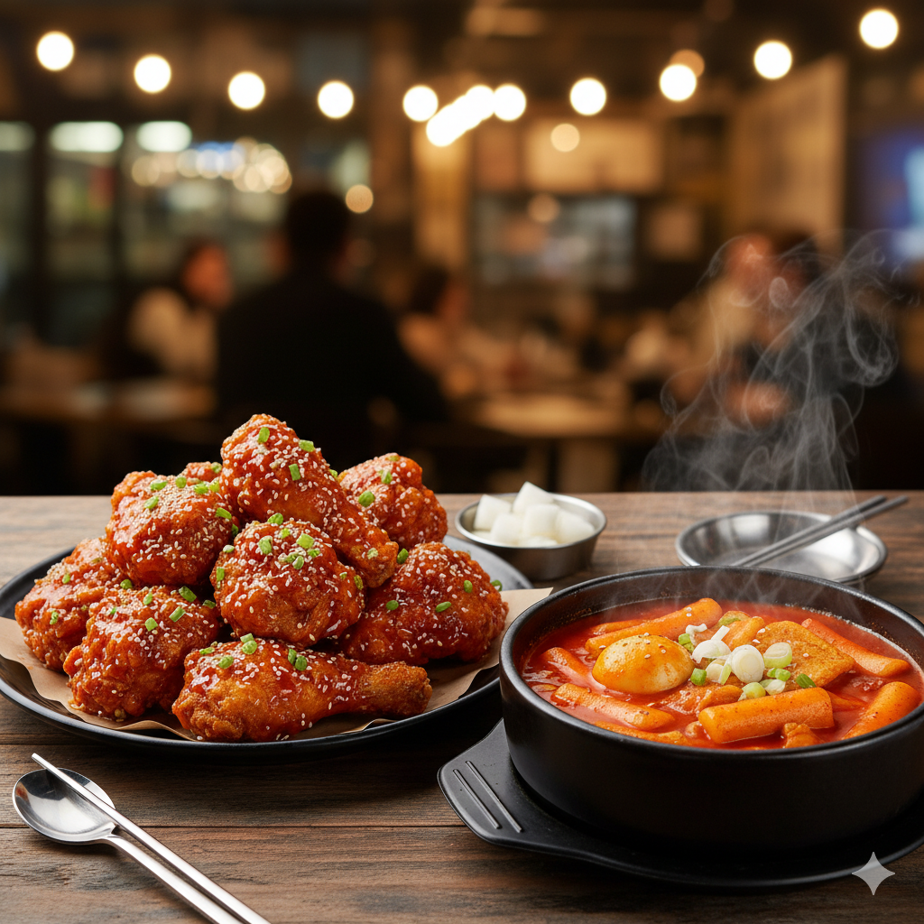 pollo frito coreano y tteokbokki taller cocina receta