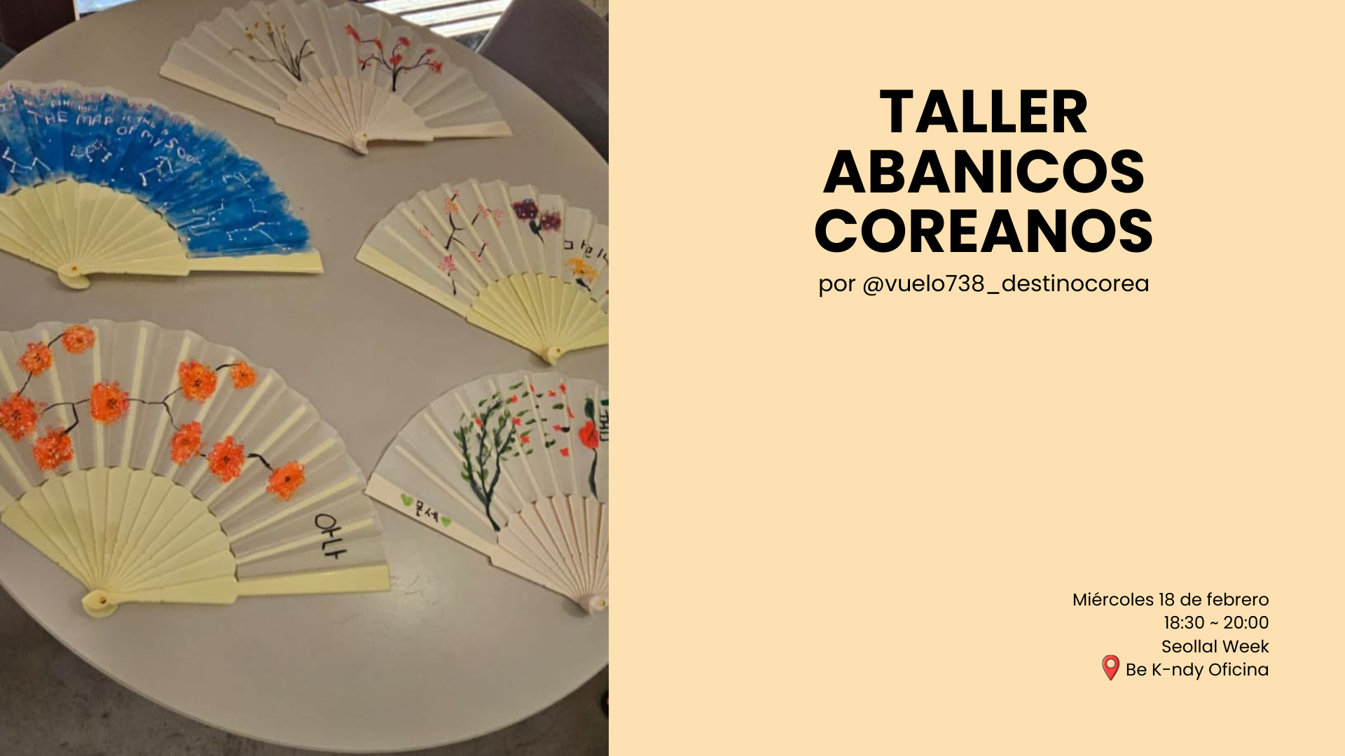 taller abanicos coreano